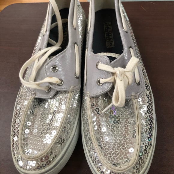 Silver sequin Sperry